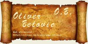 Oliver Belović vizit kartica
